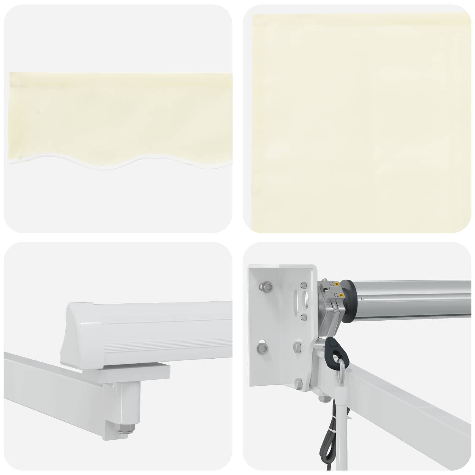 Tettuccio Elettrico Retrattile Crema e Bianco 4 x 2 m | homemem39