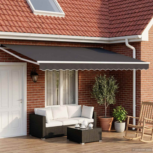 Tettuccio Elettrico Retrattile Antracite e Bianco 4 x 2 m | homemem39