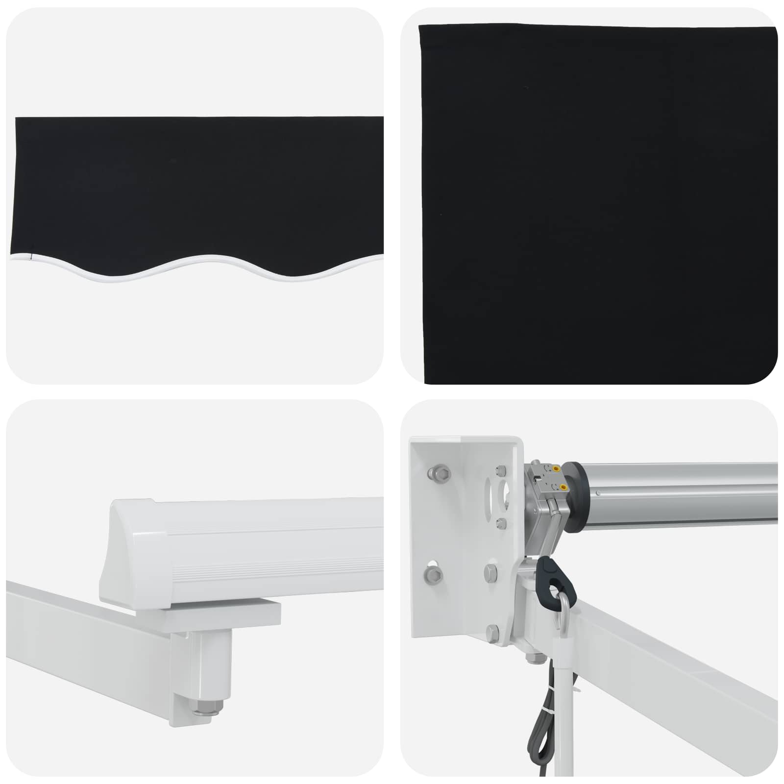Tettuccio Elettrico Retrattile Nero e Bianco 3 x 2,5 m | homemem39
