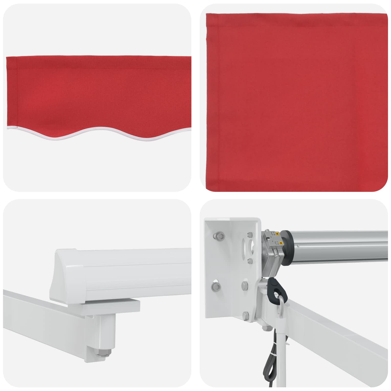 Tettuccio Elettrico Retrattile Rosso e Bianco 3 x 2,5 m | homemem39