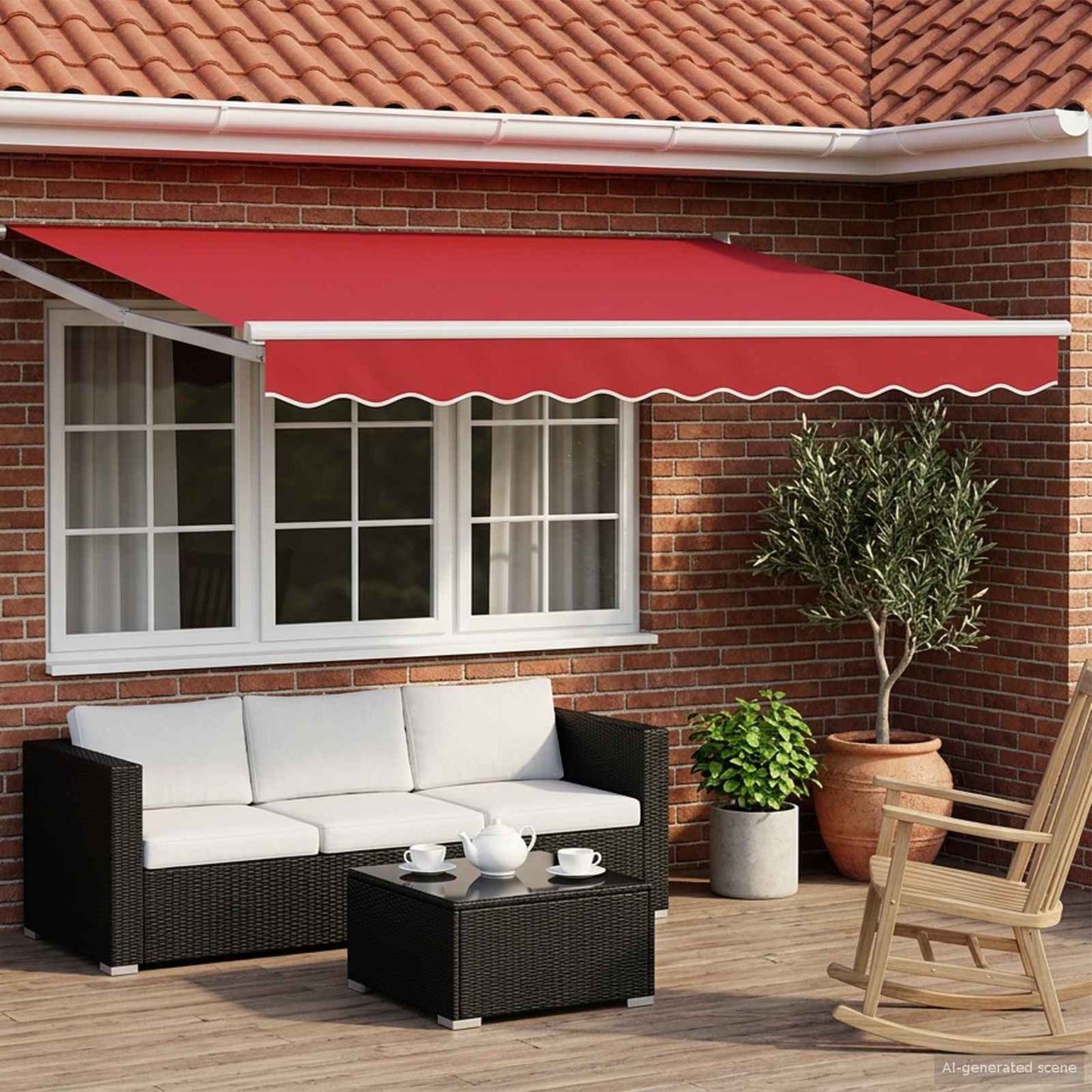 Tettuccio Elettrico Retrattile Rosso e Bianco 3 x 2,5 m | homemem39