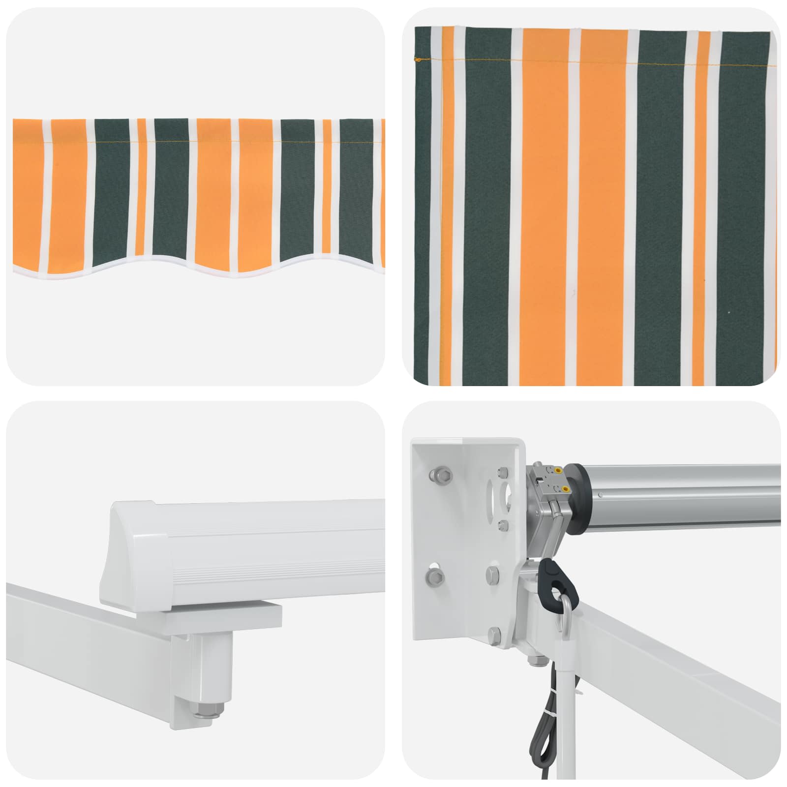 Tettuccio Elettrico Retrattile Verde, Giallo, Bianco 3 x 2,5 m | homemem39