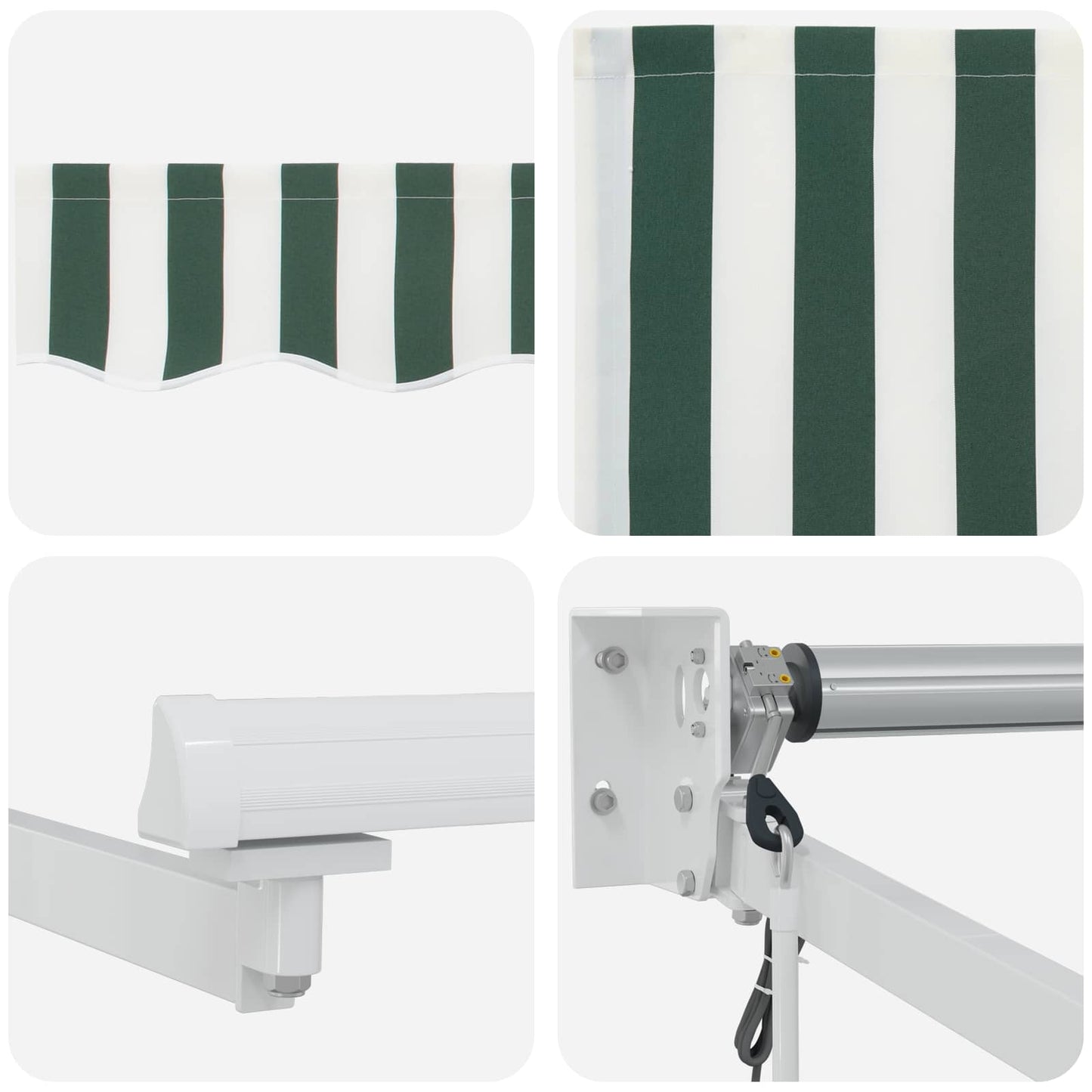 Tettuccio Elettrico Retrattile Verde e Bianco 3,5 x 2,5 m | homemem39