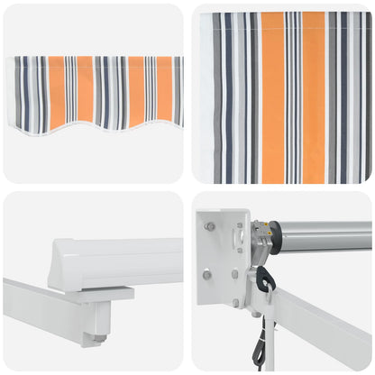 Tettuccio Elettrico Retrattile Blu, Arancione, Bianco 4 × 3 m | homemem39