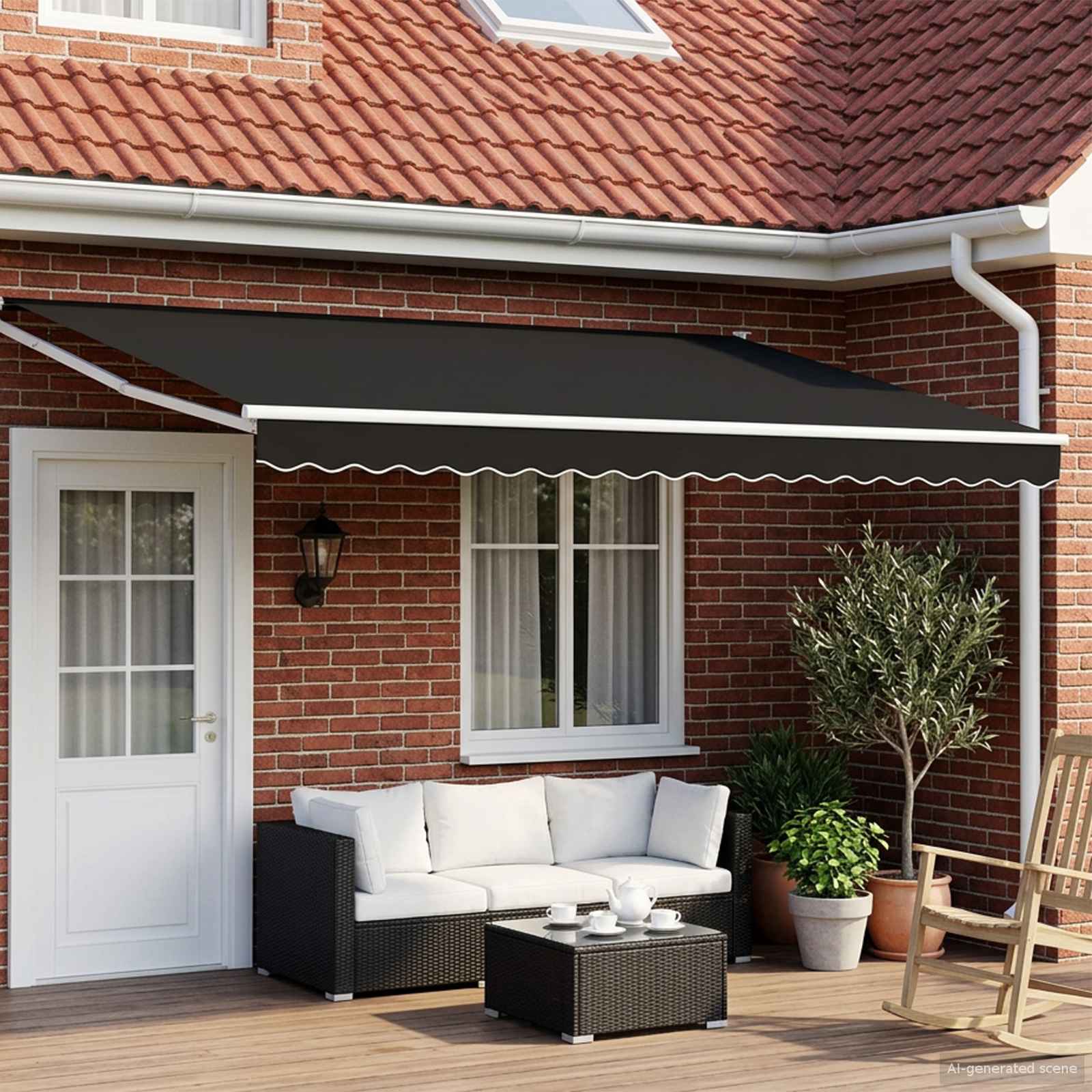 Tettuccio Elettrico Retrattile Nero e Bianco 4 × 3 m | homemem39