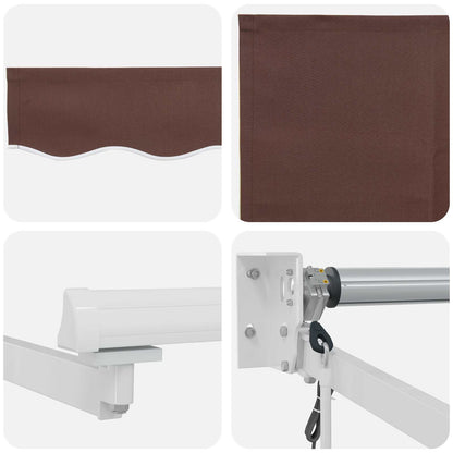 Tettuccio Elettrico Retrattile Marrone e bianco 4,5 × 3 m | homemem39