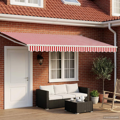 Tettuccio Elettrico Retrattile Rosso e Bianco 4,5 × 3 m | homemem39