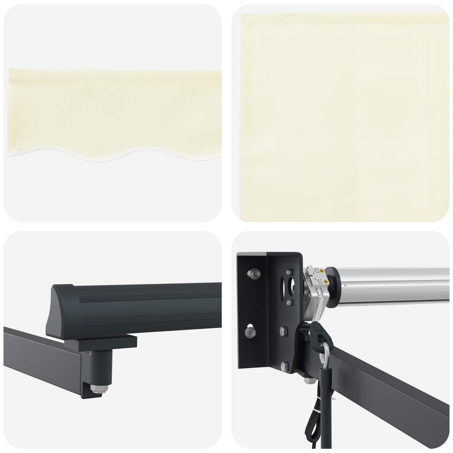 Tettuccio Elettrico Retrattile Crema e Antracite 2,5 x 2 m | homemem39