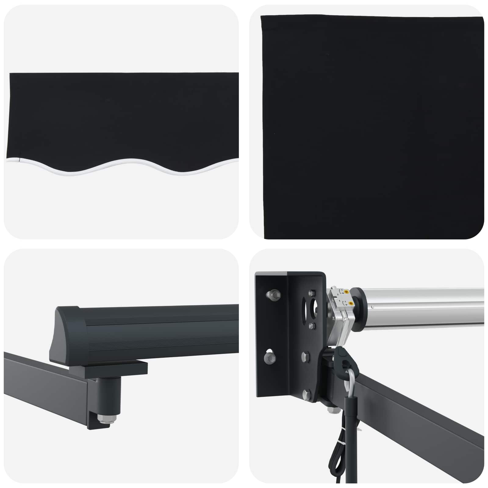 Tettuccio Elettrico Retrattile Nero e antracite 3 x 2,5 m | homemem39