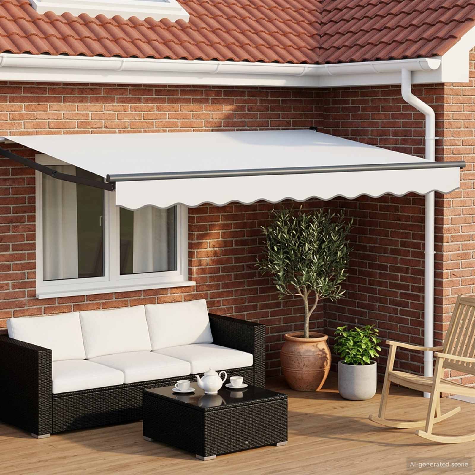 Tettuccio Elettrico Retrattile Bianco e Antracite 3,5 x 2,5 m | homemem39