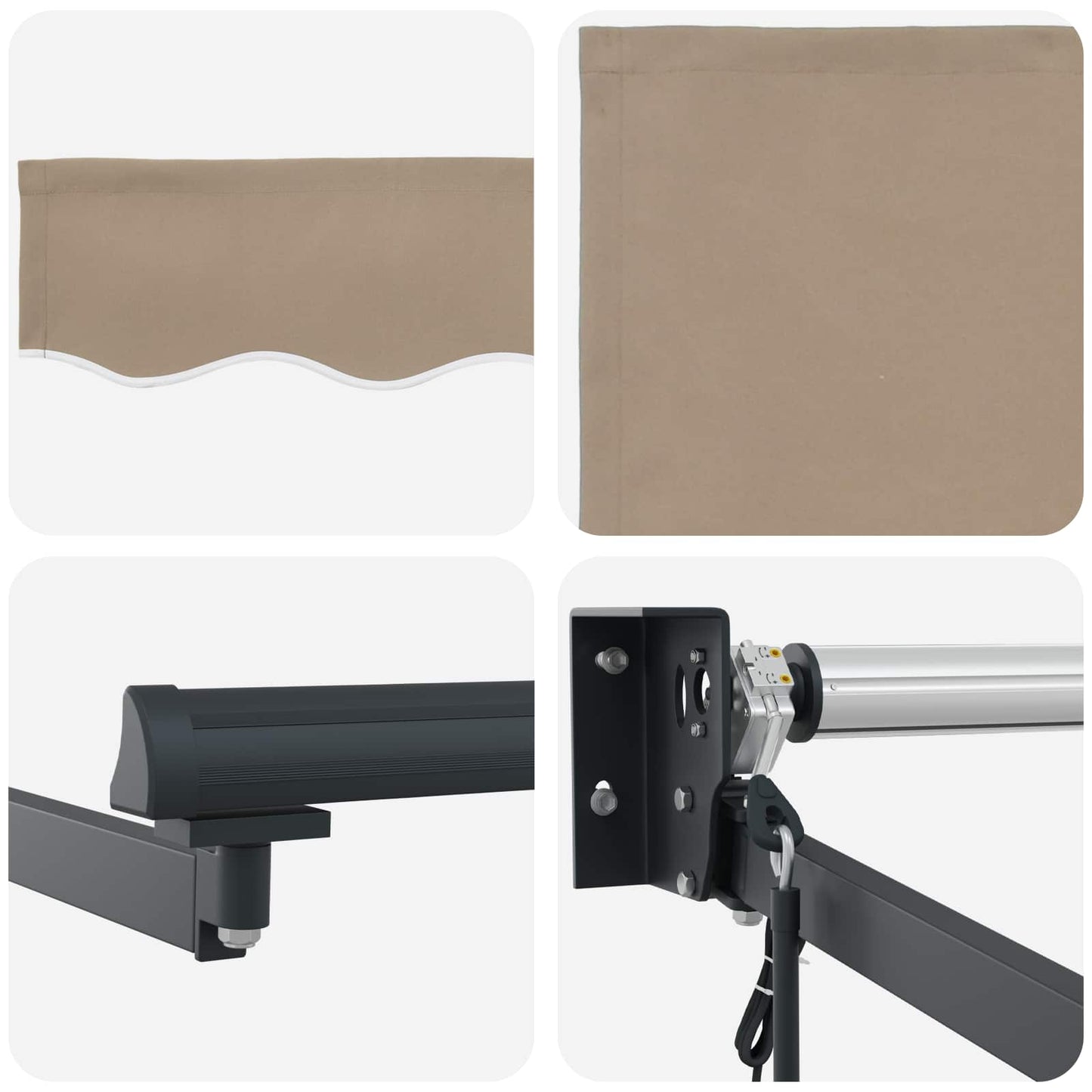 Tettuccio Elettrico Retrattile Beige e Antracite 4 × 3 m | homemem39