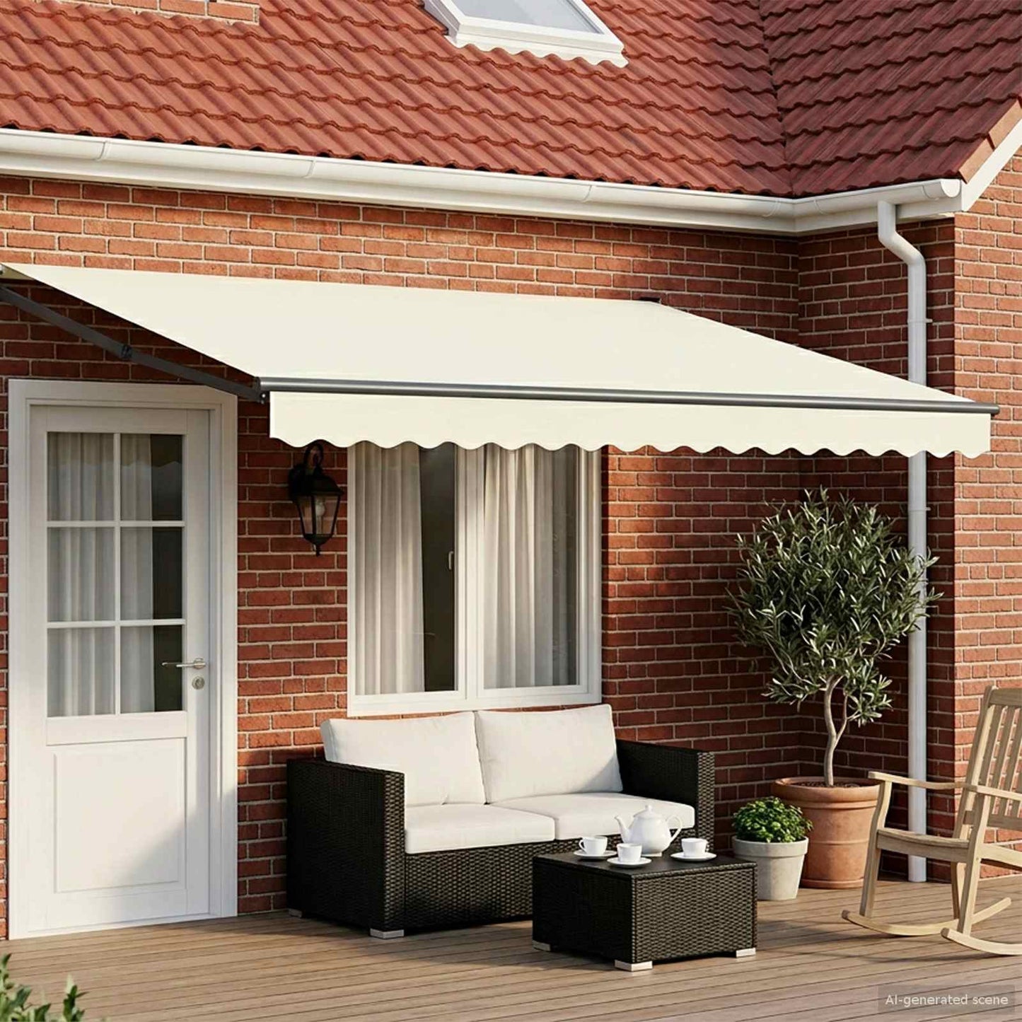 Tettuccio Elettrico Retrattile Crema e Antracite 4,5 × 3 m | homemem39