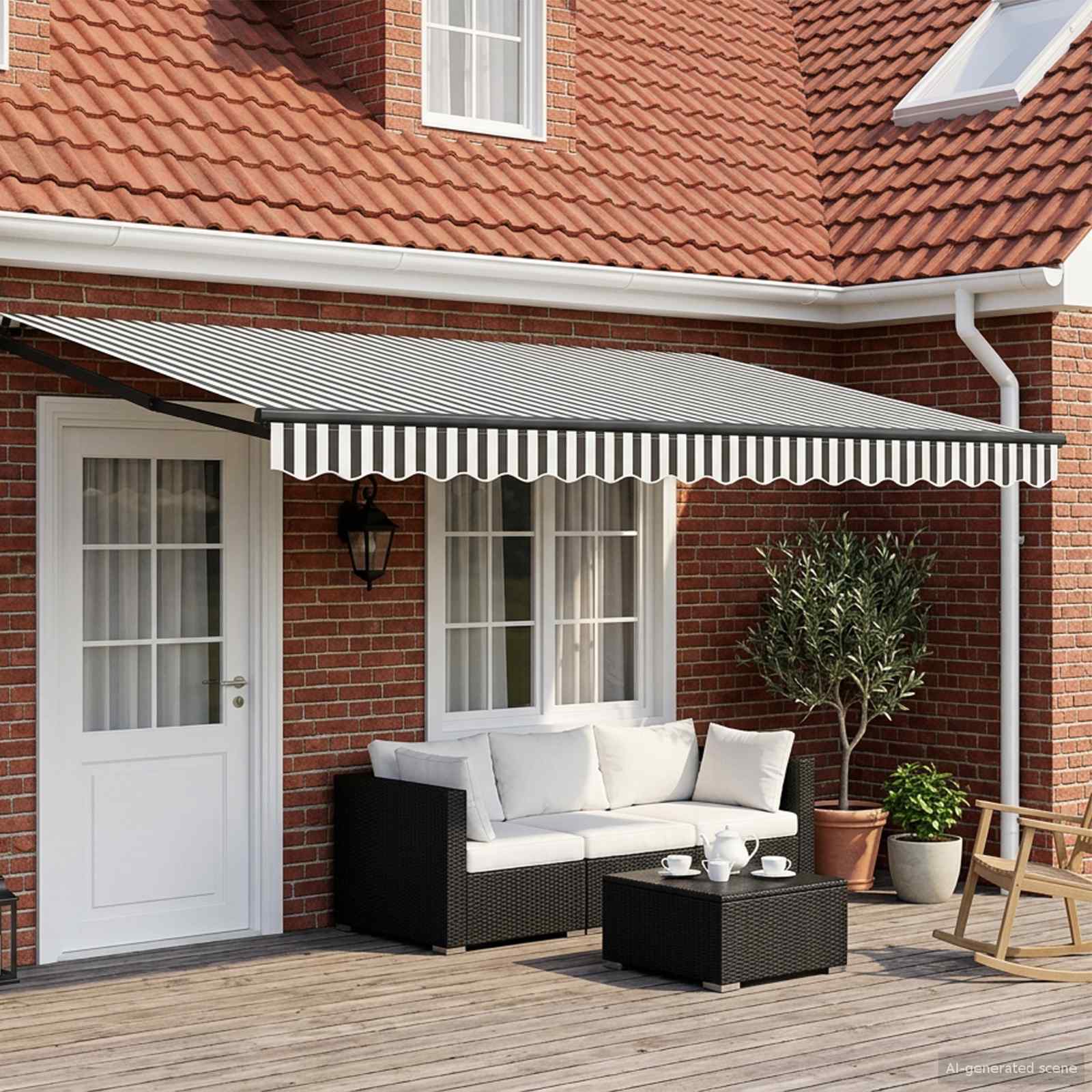 Tettuccio Elettrico Retrattile Antracite e Bianco 4,5 × 3 m | homemem39