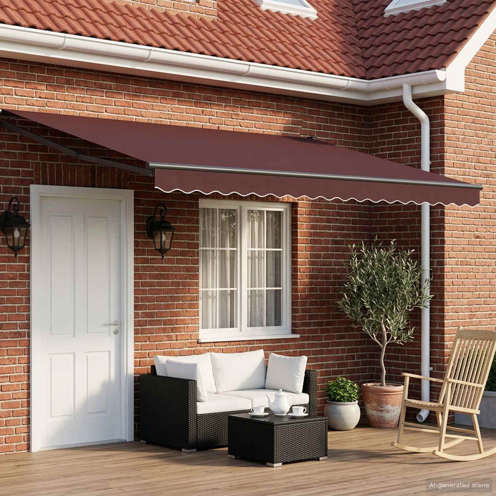 Tettuccio Elettrico Retrattile Marrone e Antracite 5 x 3 m | homemem39