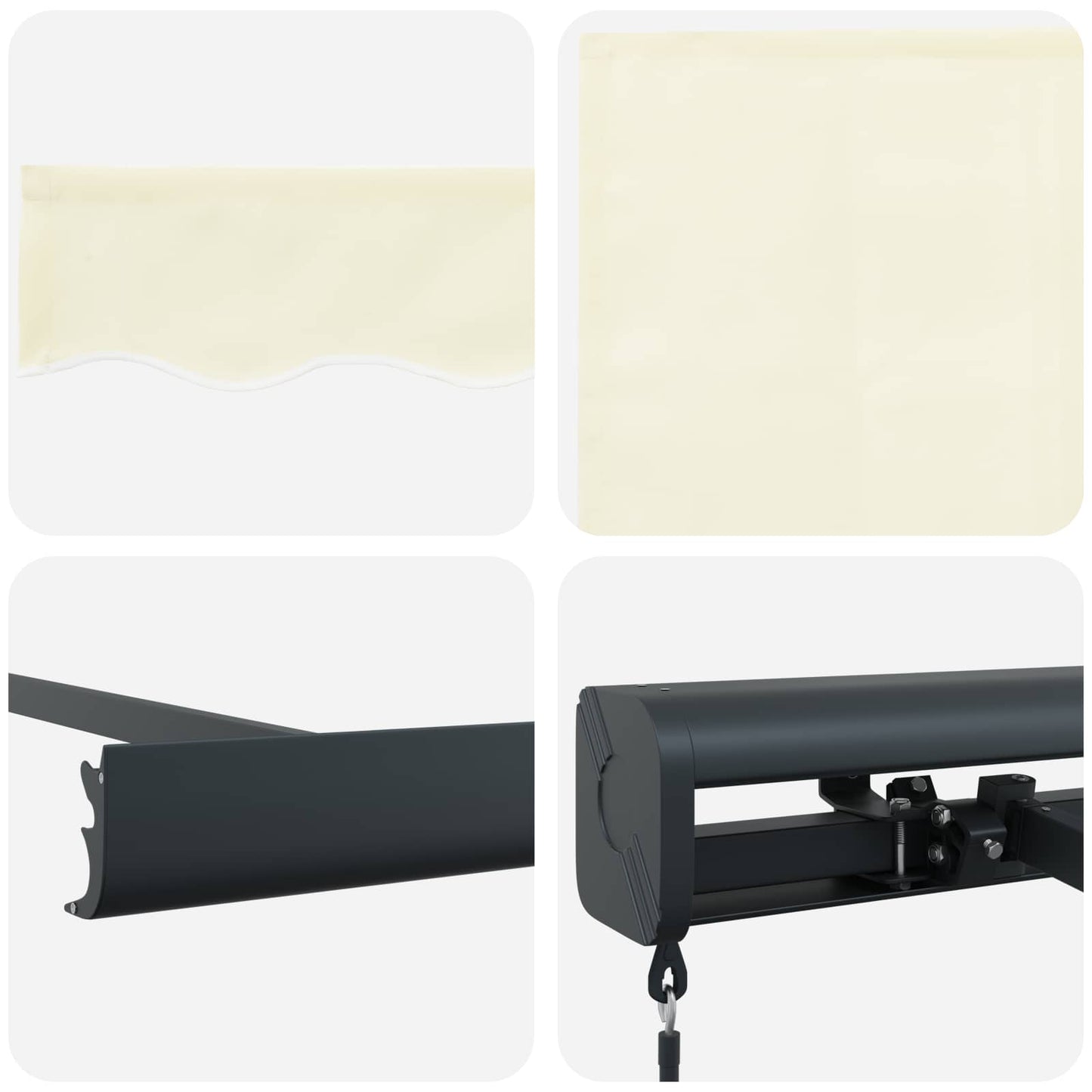 Tenda Retrattile Crema e Grigio 400 × 300 cm Tela e Alluminio