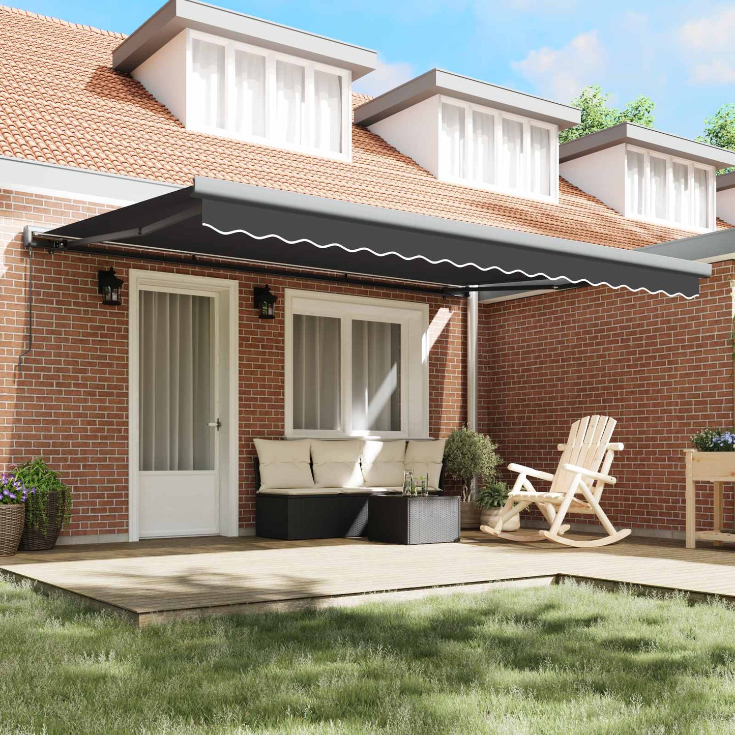 Tenda Retrattile Antracite e Grigio 400 × 300 cm | homemem39