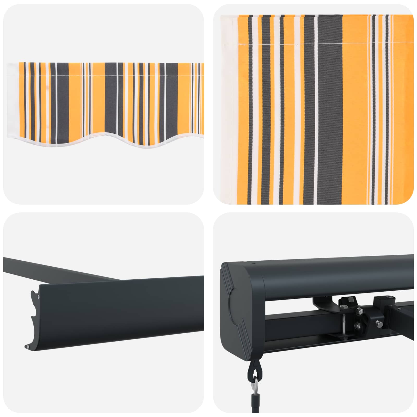 Tenda Retrattile Giallo e Grigio 400 × 300 cm Tela e Alluminio | homemem39