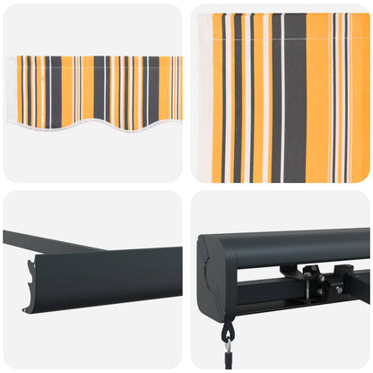 Tenda Retrattile Giallo e Grigio 400 × 300 cm Tela e Alluminio | homemem39