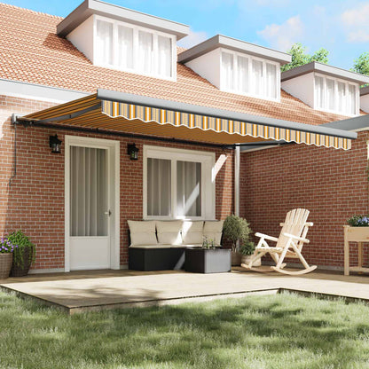 Tenda Retrattile Giallo e Grigio 400 × 300 cm Tela e Alluminio | homemem39