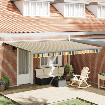 Tenda Retrattile Verde e Giallo 4 × 3 m Tela e Alluminio | homemem39