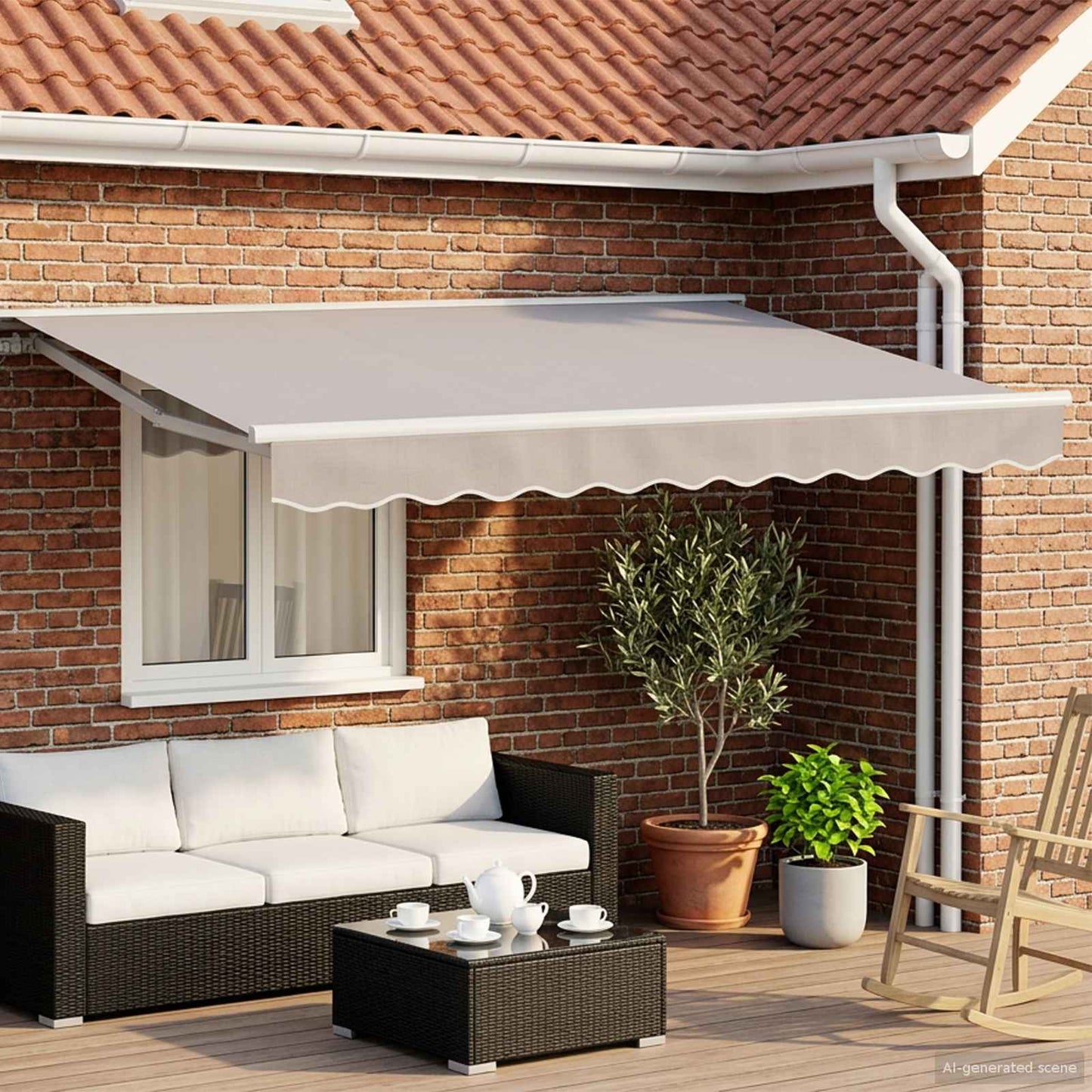 Tenda retrattile manuale Grigio Chiaro 3 x 2,5 m | homemem39