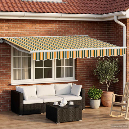 Tenda retrattile manuale Verde e Giallo 3 x 2,5 m | homemem39