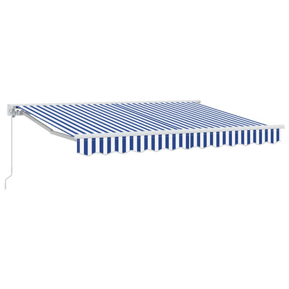 Tenda retrattile manuale Blu e Bianco 3,5 x 2,5 m | homemem39