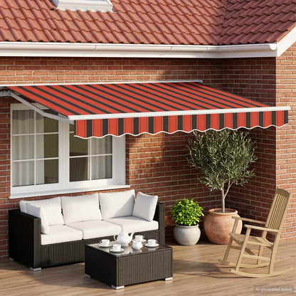 Tenda retrattile manuale Arancione, Nero e Giallo 3,5 x 2,5 m | homemem39