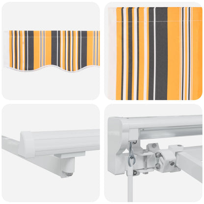 Tenda retrattile manuale Giallo, Grigio e Bianco 3,5 x 2,5 m | homemem39