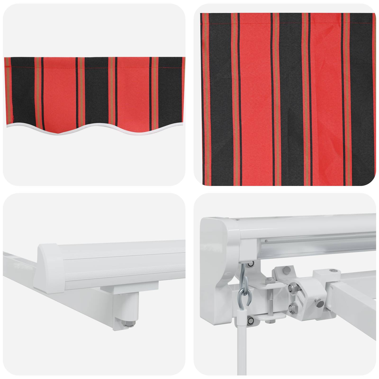Tenda retrattile manuale Arancione, Nero e Giallo 4,5 × 3 m | homemem39