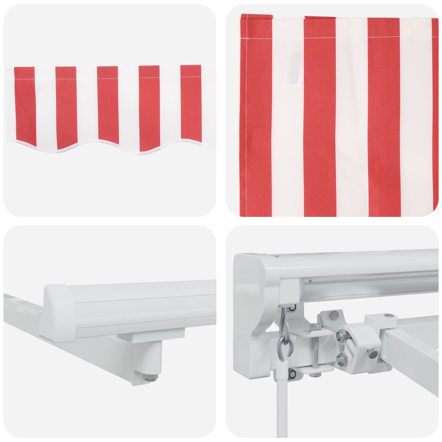 Tenda retrattile manuale Rosso e Bianco 4,5 × 3 m | homemem39