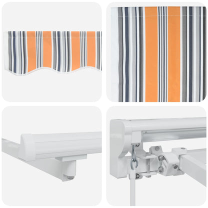 Tenda retrattile manuale Arancione, Grigio, Blu, Bianco | homemem39