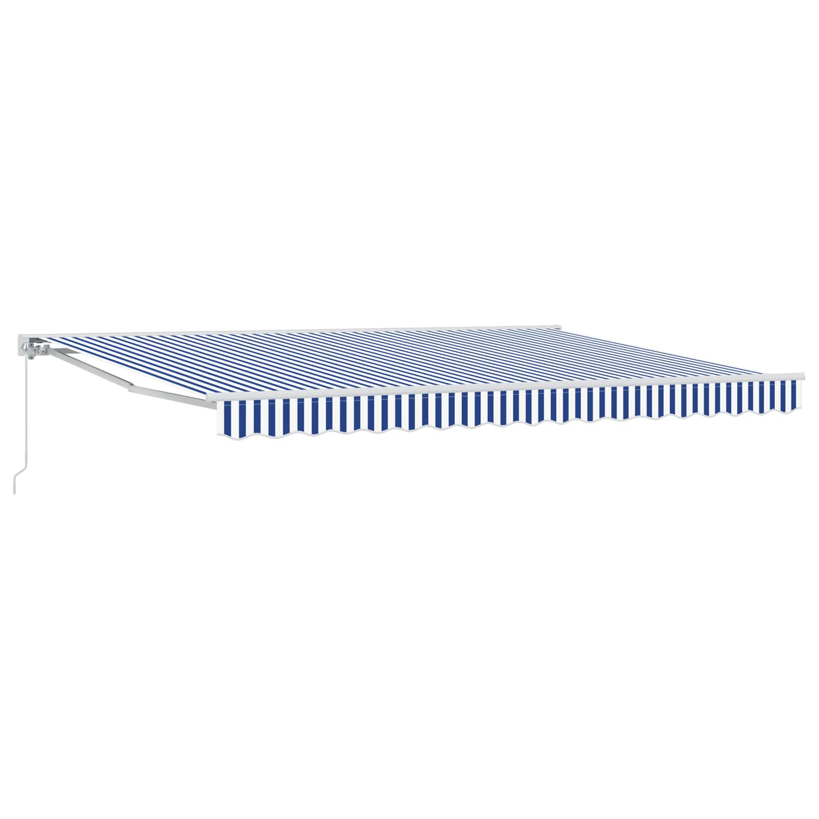 Tenda retrattile manuale Blu e Bianco 4,5 × 3,5 m | homemem39