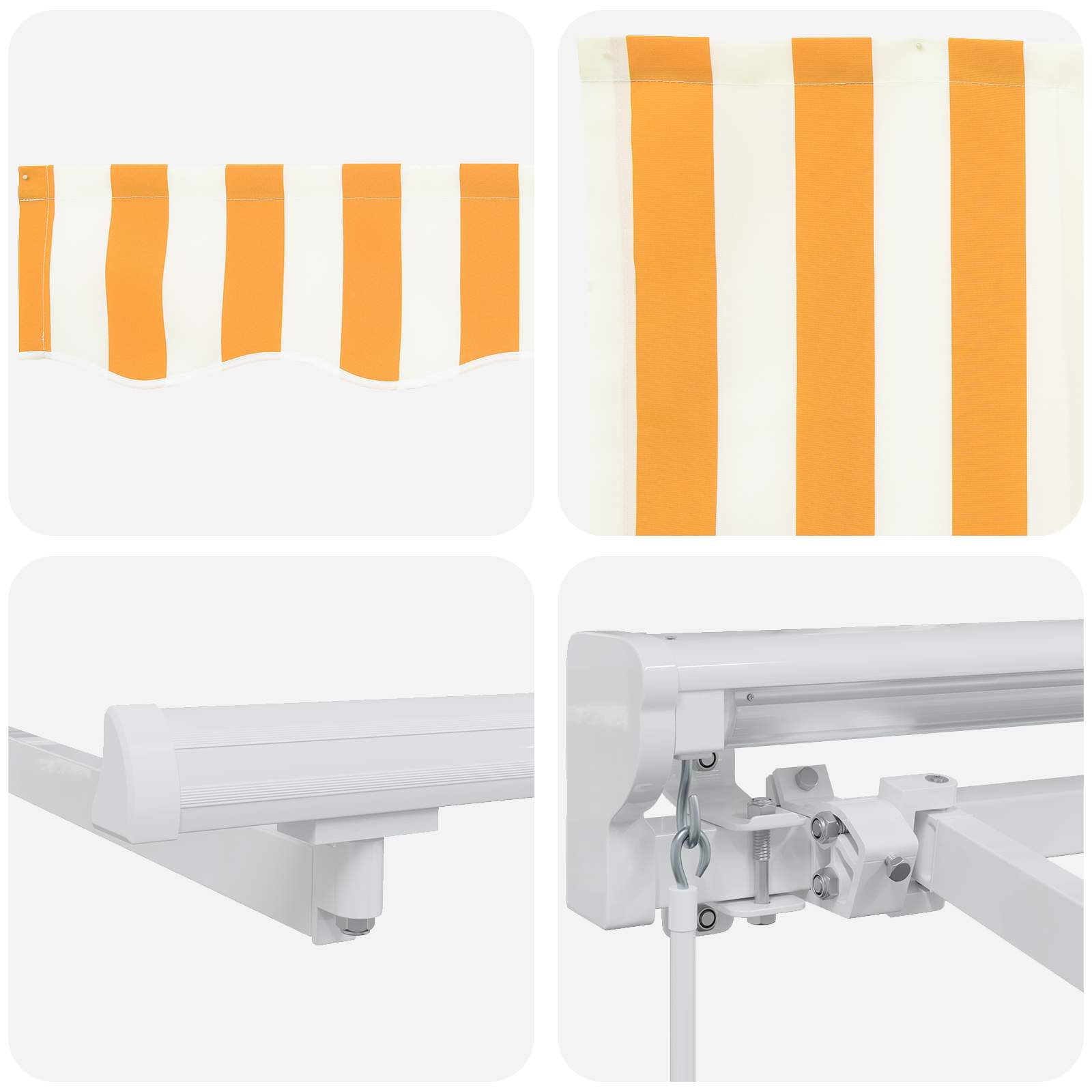 Tenda retrattile manuale Giallo e Bianco 5 × 3,5 m | homemem39