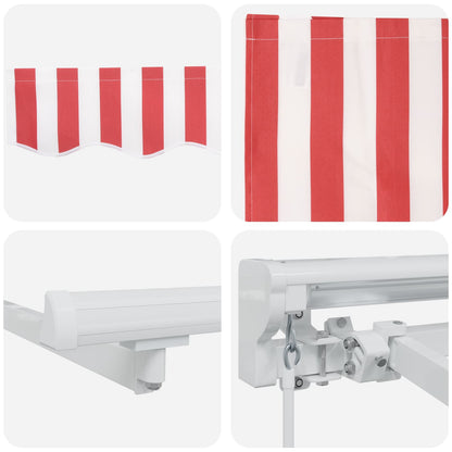 Tenda retrattile manuale Rosso e Bianco 5 × 3,5 m | homemem39