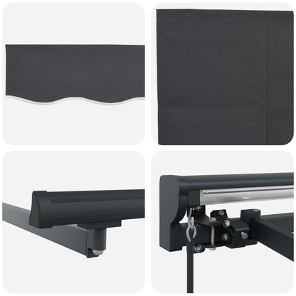 Tenda retrattile manuale Antracite 2,5 x 2 m | homemem39