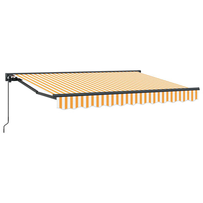 Tenda retrattile manuale Giallo e Bianco 3,5 x 2 m | homemem39