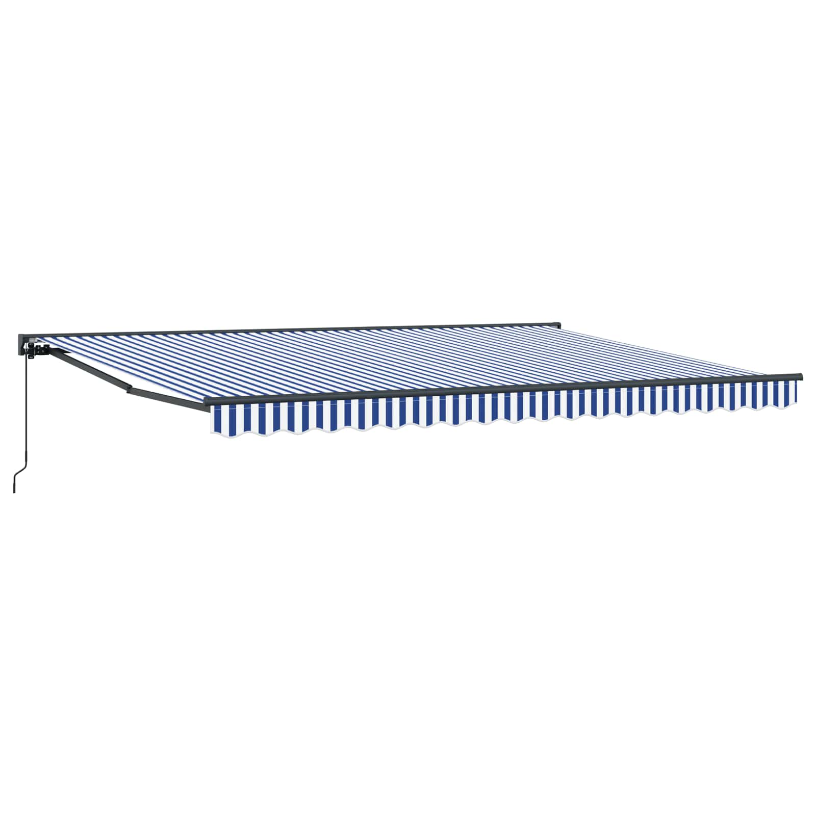 Tenda retrattile manuale Blu e Bianco 4 x 2 m | homemem39