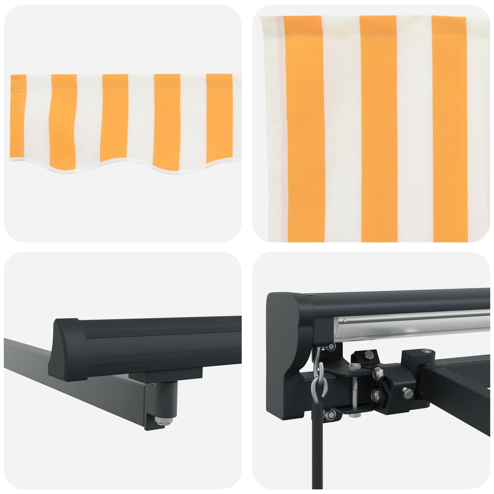 Tenda retrattile manuale Giallo e Bianco 4 x 2 m | homemem39