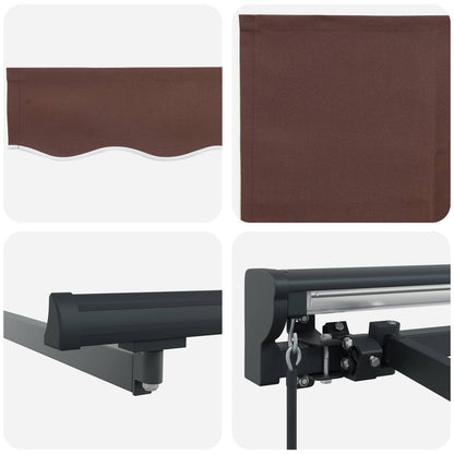 Tenda retrattile manuale Marrone 4 × 3,5 m | homemem39