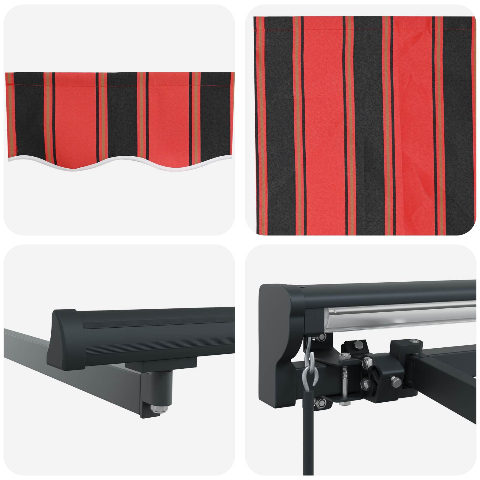 Tenda retrattile manuale Arancione, Nero e Giallo 4,5 × 3,5 m | homemem39