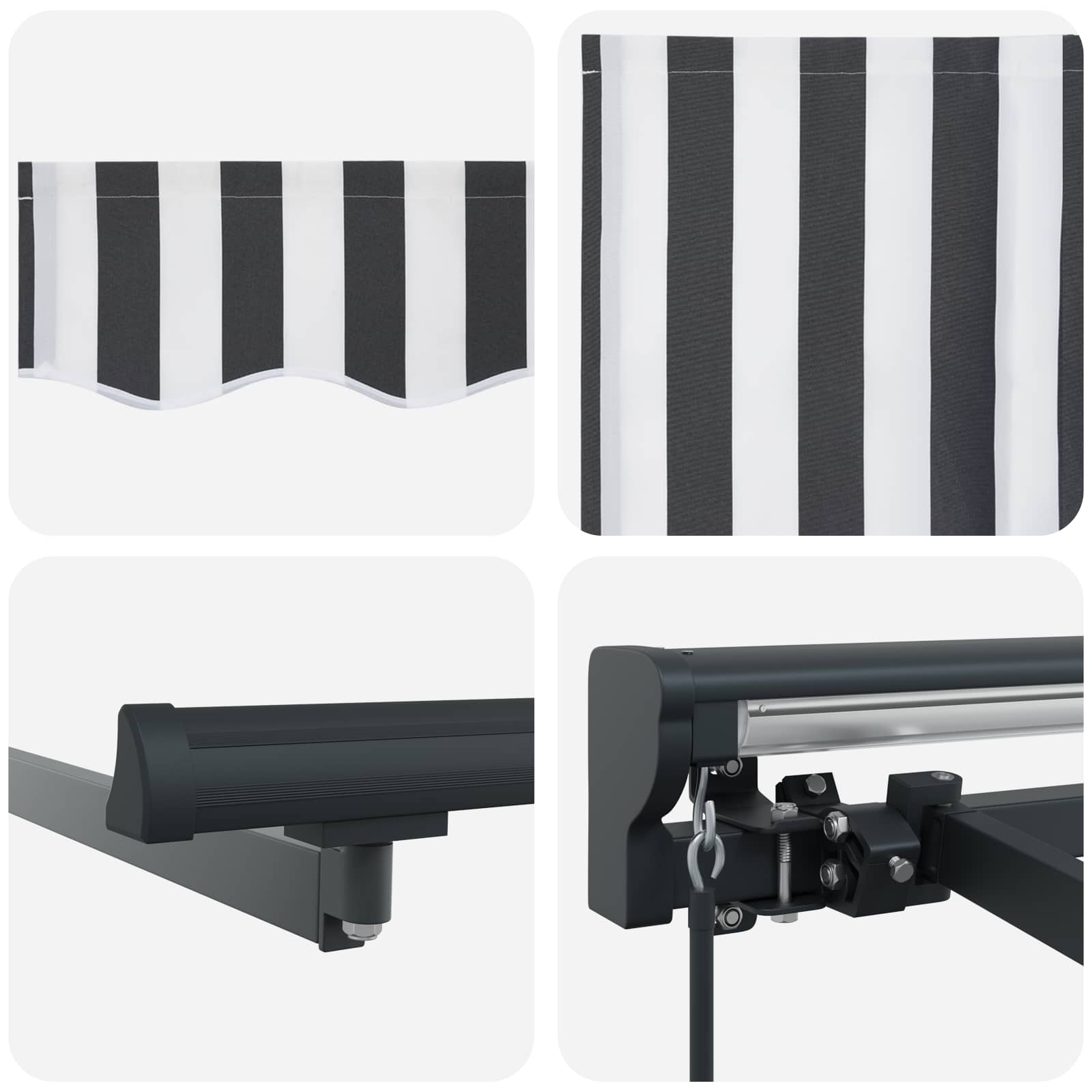 Tenda retrattile manuale Antracite e Bianco 4,5 × 3,5 m | homemem39