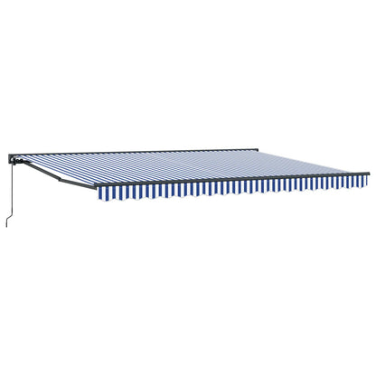 Tenda retrattile manuale Blu e Bianco 5 × 3,5 m | homemem39