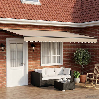 Tenda retrattile manuale Beige 5 × 3,5 m | homemem39