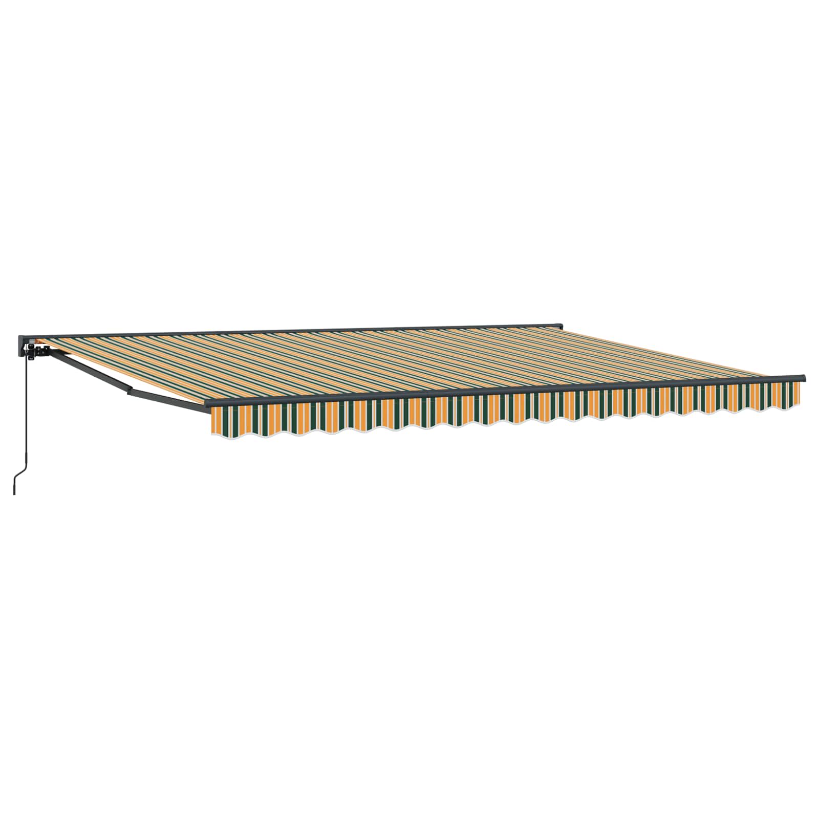 Tenda retrattile manuale Verde e Giallo 5 × 3,5 m | homemem39