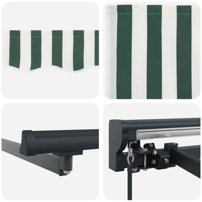 Tenda retrattile manuale Verde e Bianco 5 × 3,5 m | homemem39