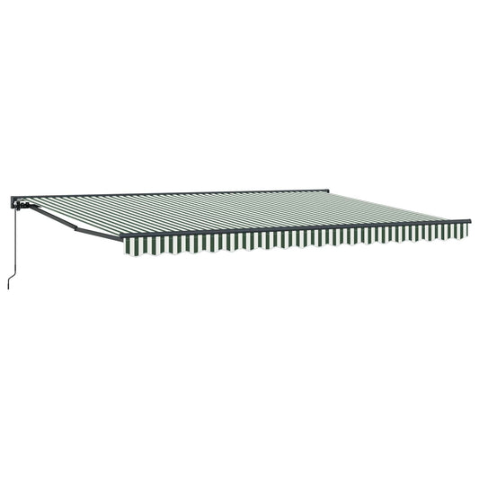 Tenda retrattile manuale Verde e Bianco 5 × 3,5 m | homemem39