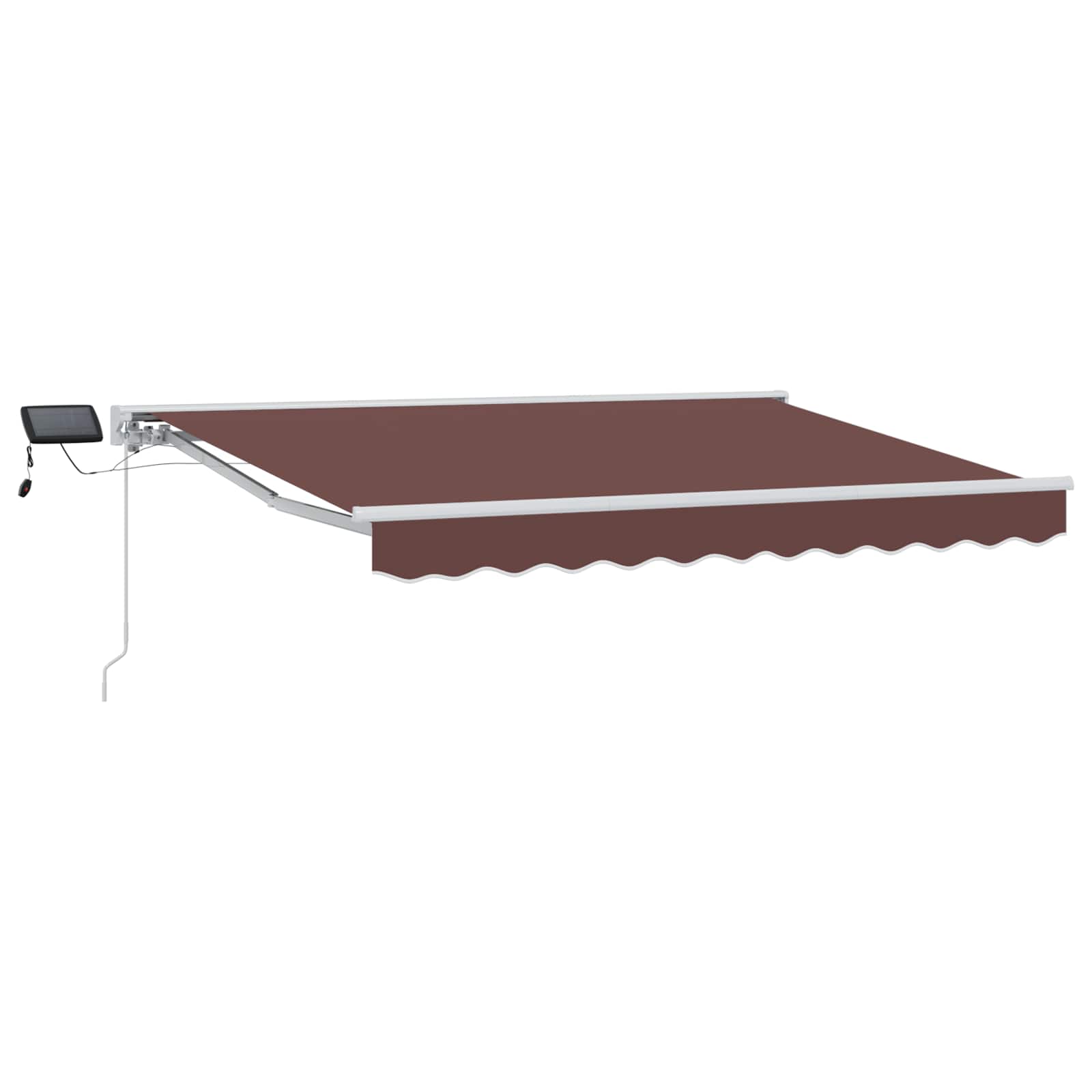 Cornice per Tenda Manuale con LED Marrone e bianco 3,5 x 2 m | homemem39
