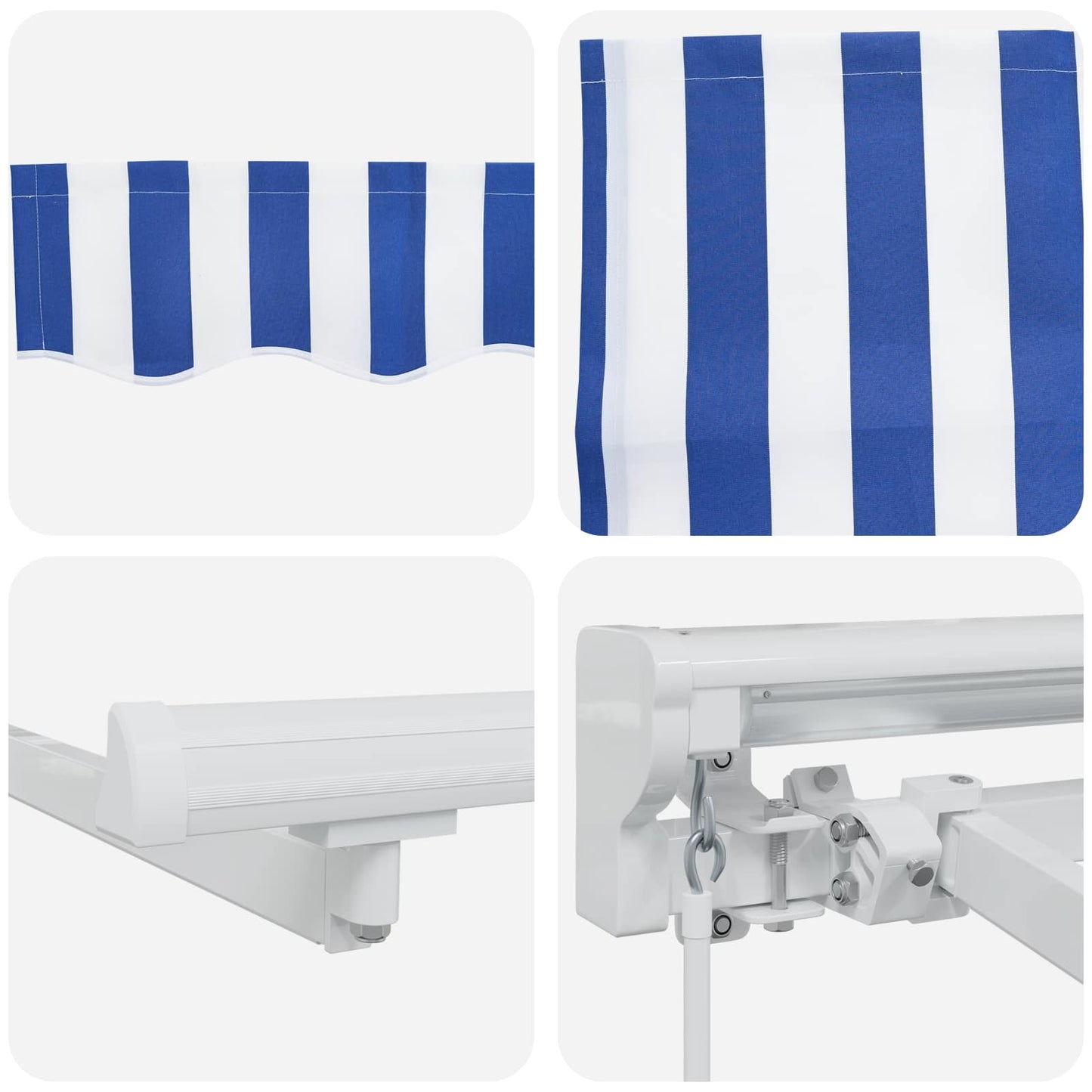 Cornice per Tenda Manuale con LED Blu e Bianco 4 x 2 m | homemem39