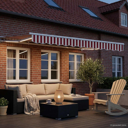 Cornice per Tenda Manuale con LED Rosso e Bianco 3 x 2,5 m | homemem39